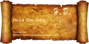 Held Darinka névjegykártya